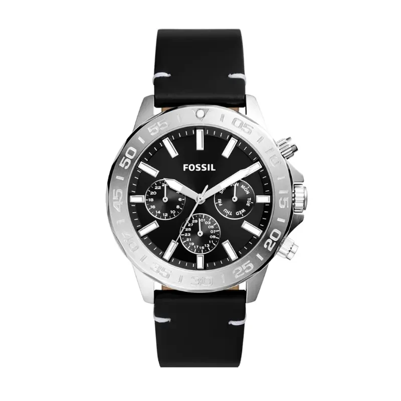 Fossil Bannon Multifunction Black Dial Leather Men’s Watch- BQ2708